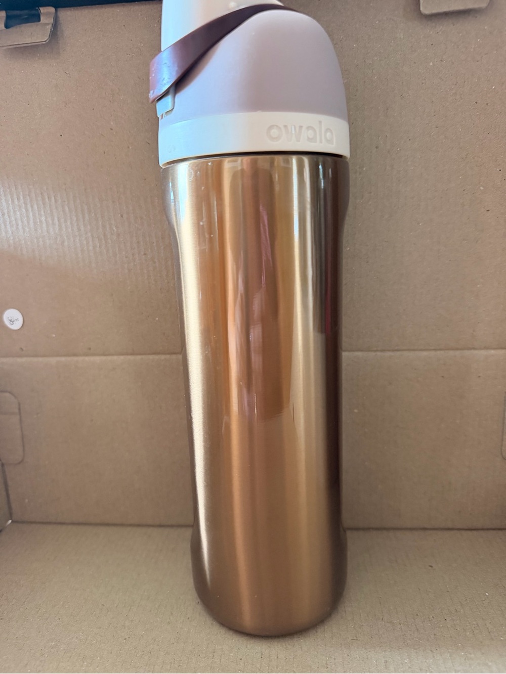 Owala Copper Stainless Water Bottle with Cream Cap